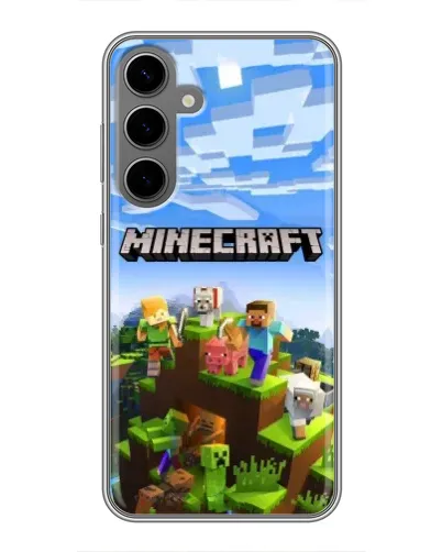 Чехол для Samsung Galaxy S24 Plus с картинкой «Minecraft классический мир»