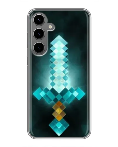 Чехол для Samsung Galaxy S24 Plus с картинкой «Алмазный меч неон»