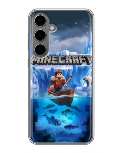 Чехол для Samsung Galaxy S24 Plus с картинкой «Minecraft ледяной мир»