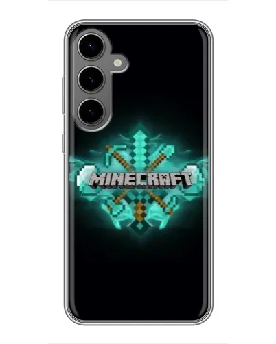 Чехол для Samsung Galaxy S24 Plus с картинкой «Minecraft Diamond лого»