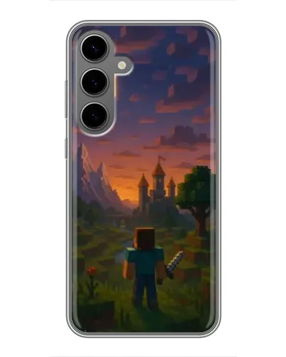 Чехол для Samsung Galaxy S24 Plus с картинкой «Стив у башни»