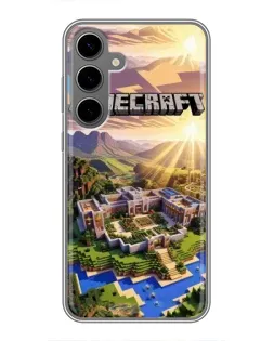 Чехол для Samsung Galaxy S24 Plus с картинкой «Minecraft панорама»