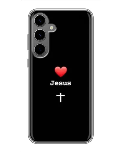 Чехол для Samsung Galaxy S24 Plus с картинкой «Сердце - Jesus»