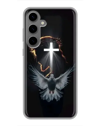 Чехол для Samsung Galaxy S24 Plus с картинкой «Голубь и Свет»