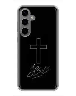 Чохол для Samsung Galaxy S24 Plus з картинкою «Графічний хрест Jesus»