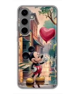 Чехол для Samsung Galaxy S24 Plus с картинкой «Микки и шарик-сердце»