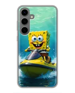 Чохол для Samsung Galaxy S24 Plus з картинкою «Спанч Боб на гідроциклі»