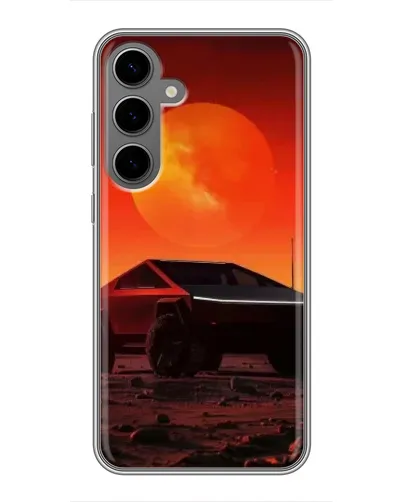 Чехол для Samsung Galaxy S24 Plus с картинкой «Cybertruck на Марсе»
