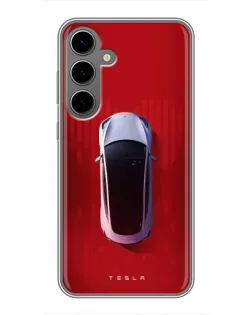 Чехол для Samsung Galaxy S24 Plus с картинкой «Tesla Top View»