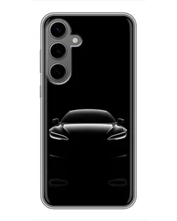 Чехол для Samsung Galaxy S24 Plus с картинкой «Силуэт Tesla Night»