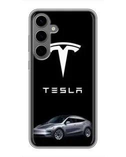 Чехол для Samsung Galaxy S24 Plus с картинкой «Tesla Model Y»