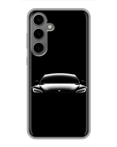 Чехол для Samsung Galaxy S24 Plus с картинкой «Фары Tesla Night»