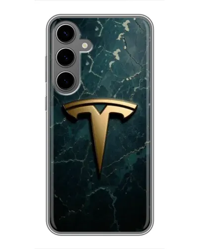 Чехол для Samsung Galaxy S24 Plus с картинкой «Мраморная Tesla Gold»