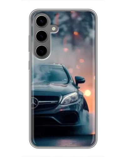 Чехол для Samsung Galaxy S24 Plus с картинкой «Mercedes — ночной город» Чехол для Samsung Galaxy S24 Plus с картинкой «Mercedes — ночной город»