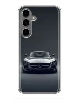 Чехол для Samsung Galaxy S24 Plus с картинкой «Mercedes на черном»