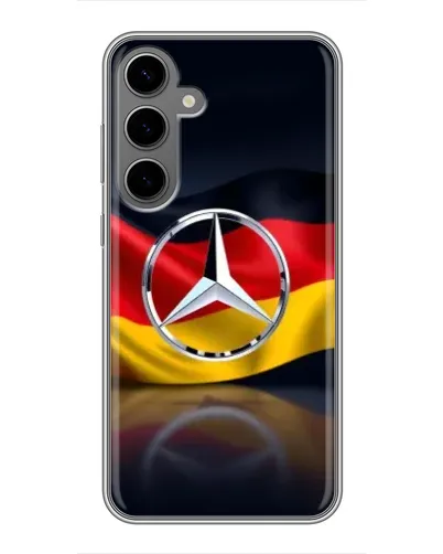 Чехол для Samsung Galaxy S24 Plus с картинкой «Mercedes — флаг Германии» Чехол для Samsung Galaxy S24 Plus с картинкой «Mercedes — флаг Германии»