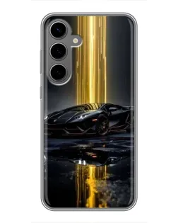 Чехол для Samsung Galaxy S24 Plus с картинкой «Ночной Lamborghini драйв»