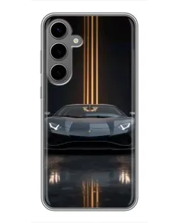 Чехол для Samsung Galaxy S24 Plus с картинкой «Lamborghini золотые линии»