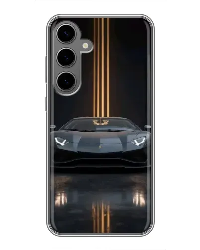 Чехол для Samsung Galaxy S24 Plus с картинкой «Lamborghini золотые линии»