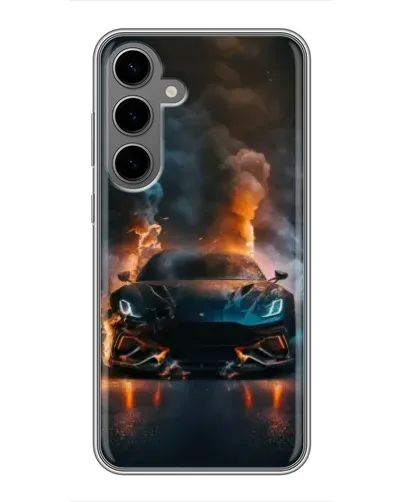 Чехол для Samsung Galaxy S24 Plus с картинкой «Lamborghini дымная эстетика»