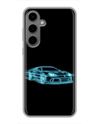 Чехол для Samsung Galaxy S24 Plus с картинкой «Неоновый контур Lamborghini»