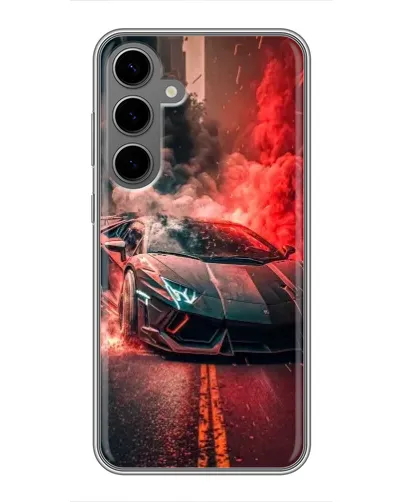 Чехол для Samsung Galaxy S24 Plus с картинкой «Lamborghini красный дым»