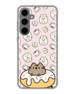 Чехол для Samsung Galaxy S24 Plus с картинкой «Пушин на пончике»