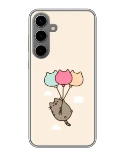 Чехол для Samsung Galaxy S24 Plus с картинкой «Пушин на шариках»
