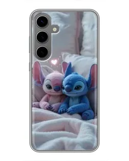 Чехол для Samsung Galaxy S24 Plus с картинкой «Плюшевые Стич Ангел»