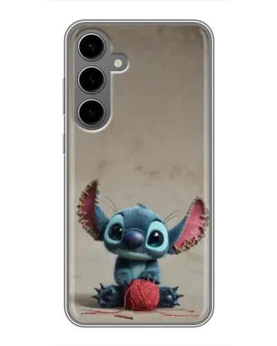 Чехол для Samsung Galaxy S24 Plus с картинкой «Стич на коричневом фоне»