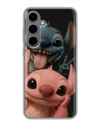 Чехол для Samsung Galaxy S24 Plus с картинкой «Стич и Ангел»