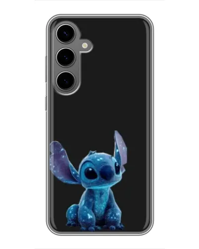 Чехол для Samsung Galaxy S24 Plus с картинкой «Стич на черном»
