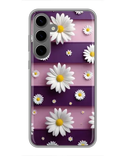 Чохол для Samsung Galaxy S24 Plus з картинкою «Ромашки на фіолетовому» Чохол для Samsung Galaxy S24 Plus з картинкою «Ромашки на фіолетовому»