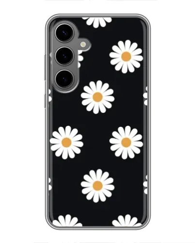 Чохол для Samsung Galaxy S24 Plus з картинкою «Ромашки на чорному» Чохол для Samsung Galaxy S24 Plus з картинкою «Ромашки на чорному»