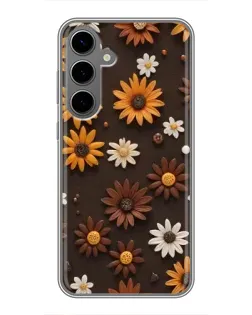 Чохол для Samsung Galaxy S24 Plus з картинкою «Візерунок з маленьких соняшників»