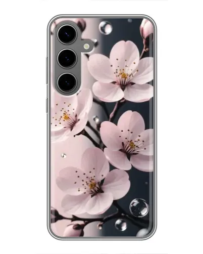 Чехол для Samsung Galaxy S24 Plus с картинкой «Нежная сакура и капли» Чехол для Samsung Galaxy S24 Plus с картинкой «Нежная сакура и капли»