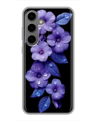 Чохол для Samsung Galaxy S24 Plus з картинкою «Фіолетові квіти з росою» Чохол для Samsung Galaxy S24 Plus з картинкою «Фіолетові квіти з росою»