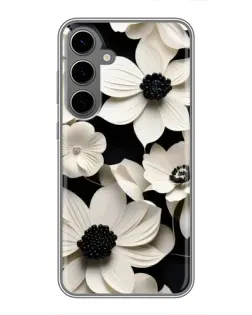 Чохол для Samsung Galaxy S24 Plus з картинкою «Об'ємні білі квіти»
