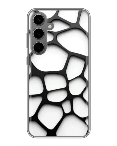 Чехол для Samsung Galaxy S24 Plus с картинкой «Белая объемная сетка»