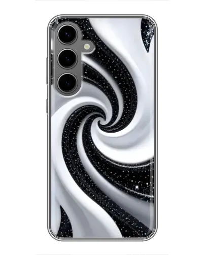 Чехол для Samsung Galaxy S24 Plus с картинкой «Черно-белая спираль»