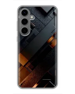 Чехол для Samsung Galaxy S24 Plus с картинкой «Черные геометрические блоки»