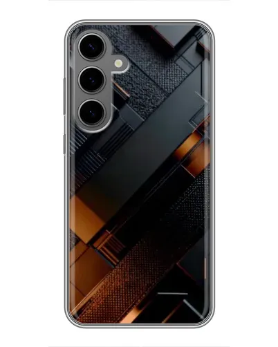 Чехол для Samsung Galaxy S24 Plus с картинкой «Черные геометрические блоки»