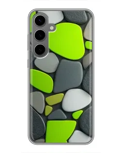 Чехол для Samsung Galaxy S24 Plus с картинкой «Яркая неоновая галька»