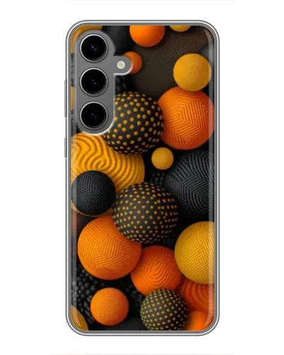 Чехол для Samsung Galaxy S24 Plus с картинкой «Объемные оранжевые сферы»