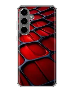 Чехол для Samsung Galaxy S24 Plus с картинкой «Красная глянцевая сетка»