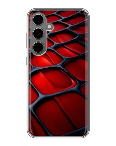 Чехол для Samsung Galaxy S24 Plus с картинкой «Красная глянцевая сетка»