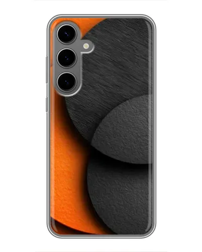 Чехол для Samsung Galaxy S24 Plus с картинкой «Геометрия оранжевых кругов»