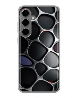 Чехол для Samsung Galaxy S24 Plus с картинкой «Объемная темная решетка»