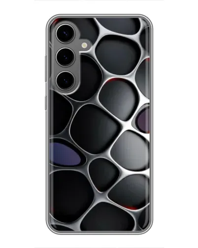 Чехол для Samsung Galaxy S24 Plus с картинкой «Объемная темная решетка»