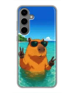 Чехол для Samsung Galaxy S24 Plus с картинкой «Морская капибара» Чехол для Samsung Galaxy S24 Plus с картинкой «Морская капибара»